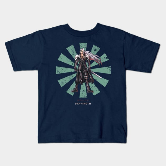 Sephiroth Retro Japanese Final Fantasy Kids T-Shirt by Nova5
